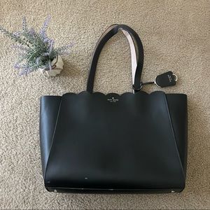 Kate Spade Women's Mina Magnolia Street Scalloped Leather Tote Shoulder Bag